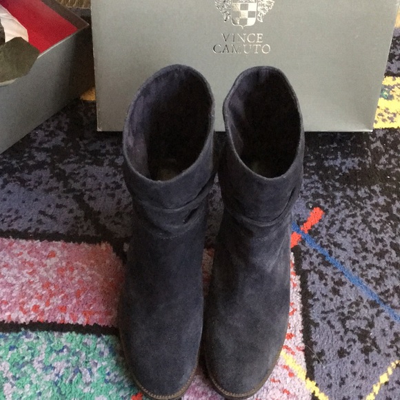 Vince Camuto Suede Booties in Dark Navy - Picture 6 of 6